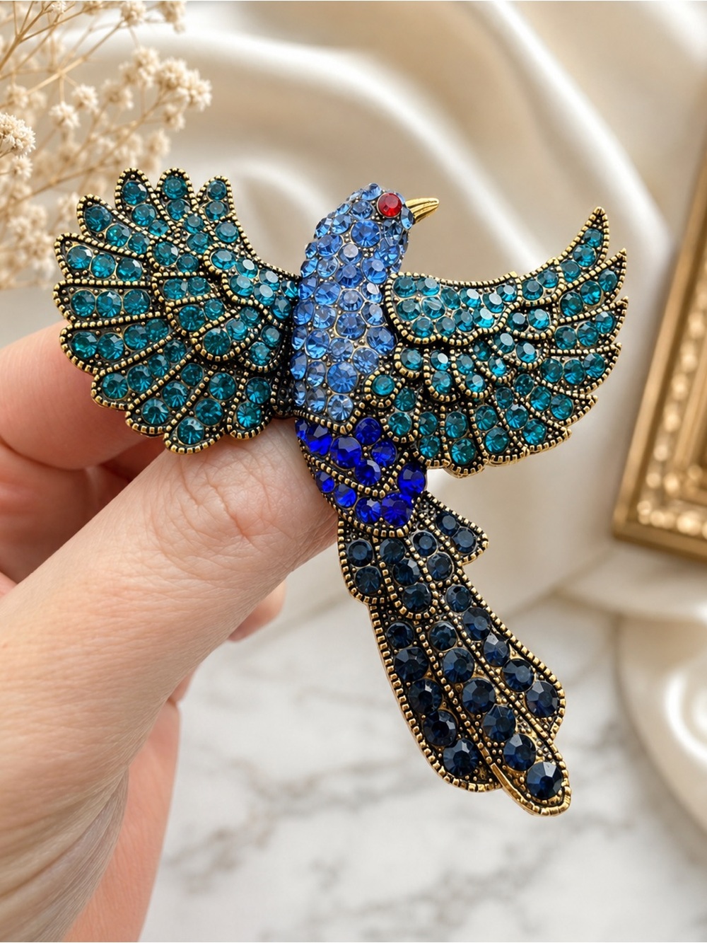 Blue Sparkling Flying Bird